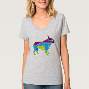 Camiseta Tangram Frenchie, colorido