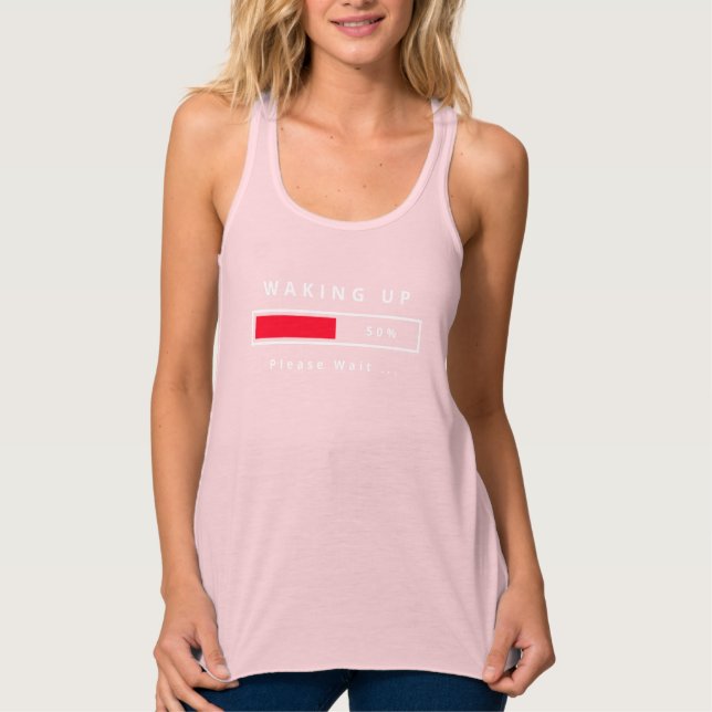 Camiseta Tank Top Acordando - Por Favor Aguarde -  (Frente)