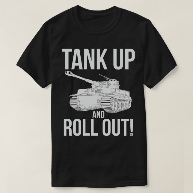 Camiseta Tank up and roll Pz 6 Tiger (Frente do Design)
