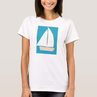 Camiseta Tanque branco com topo de vela