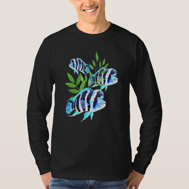 Camiseta Tanque de Aquário Escolar Frontosa Cichlid (Frente)