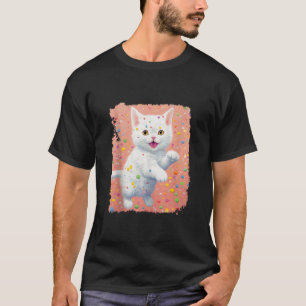 Camiseta Tanque de Gato Branco Engraçado da pop Art