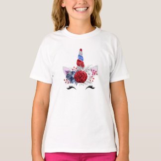 Camiseta Tanque de Meninas do Unicórnio Patriótico
