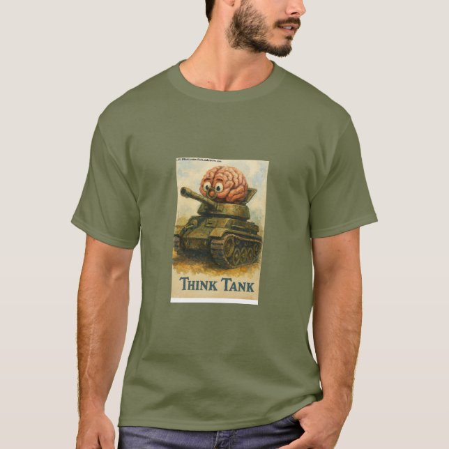 Camiseta Tanque de Pensamento Design de Desenho Animado Cap (Frente)