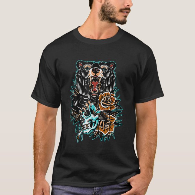 Camiseta Tanque de tatuagem do Urso Tradicional (Frente)