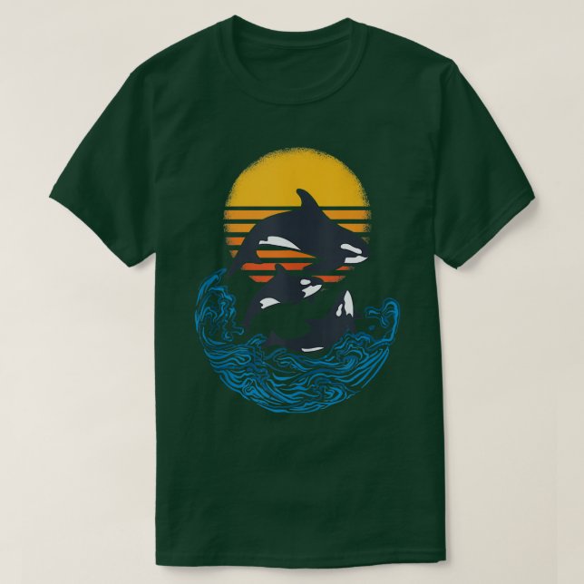 Camiseta Tanque de Tubarão-Baleia do Oceano Selvagem Orcas  (Frente do Design)