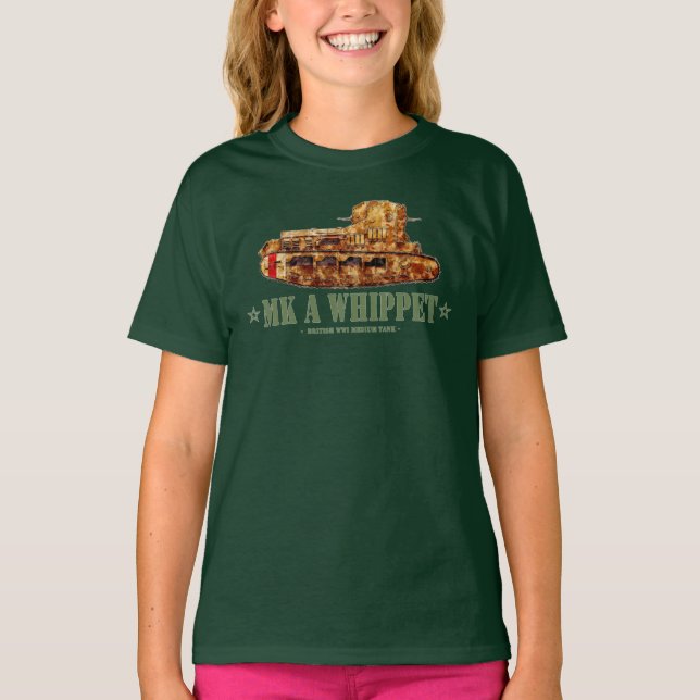Camiseta Tanque Médio Britânico MK A Whippet da Primeira Gu (Frente)