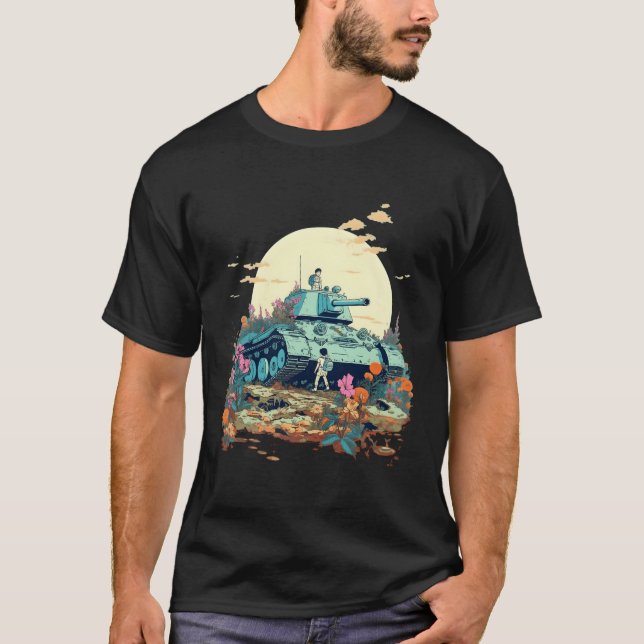 Camiseta Tanque Quebrado Com Flores Paz Não Guerra S (Frente)