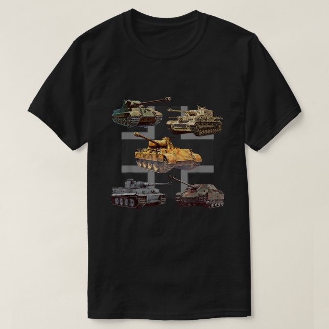 Camiseta Tanques alemães WW2 V Panther Jagdpanther Tiger 1  (Frente do Design)