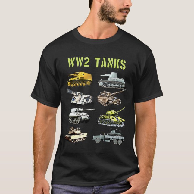 Camiseta Tanques de Guerra Vintage WW2 (Frente)