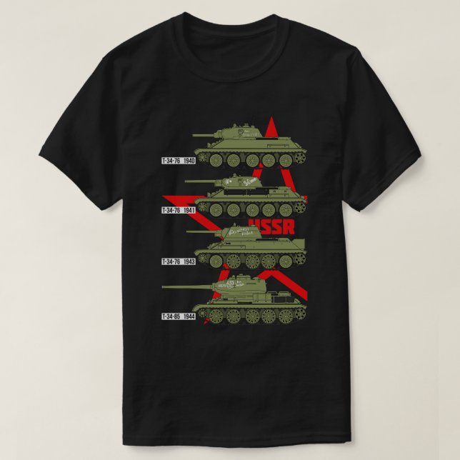 Camiseta Tanques T34 soviéticos 2 (Frente do Design)
