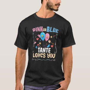 Camiseta Tante rosa ou azul ama você, melhor tia do mundo