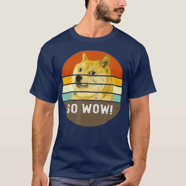 Camiseta Tanto Uau Engraçado Dogecoin Crypto Doge Hodl (Frente)