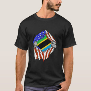 Camiseta Tanzânia Bandeira EUA Tanzânia Roots Chest Tanzani