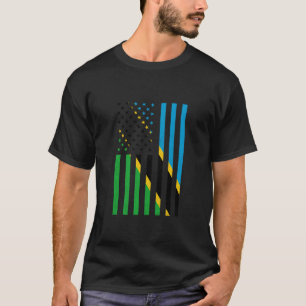 Camiseta Tanzânia EUA América Bandeira Tanzaniana Orgulho T