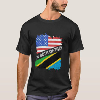 Camiseta Tanzânia EUA América Raízes Tanzanianas Eu Sou Amb