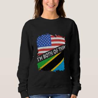 Camiseta Tanzânia EUA América Tanzânia Raízes Eu sou Ambos