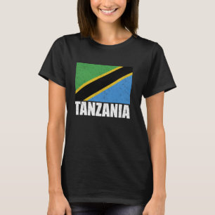 Camiseta Tanzânia Flag Grunge Vintage Souvenir Tanzânia