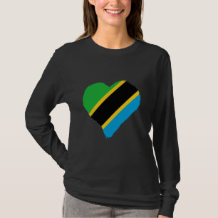 Camiseta Tanzânia Flag Heart Vintage Tride Tanzaniano Tanza