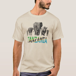 Camiseta Tanzânia Orgulho Grande 5 Vida Selvagem para Fãs d