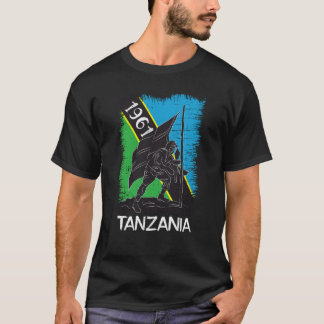 Camiseta Tanzania Pride Kilimanjaro Mountain Map Flag Hoist