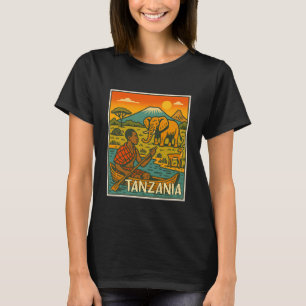 Camiseta Tanzânia Retro Cômico Viajante Encontre-me na Tanz