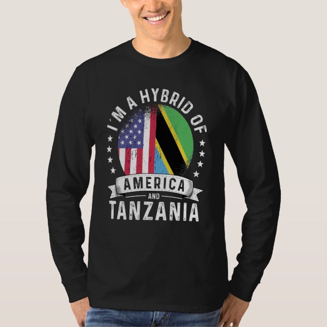 Camiseta Tanzanian American Patriot Grown Flag Humor (Frente)