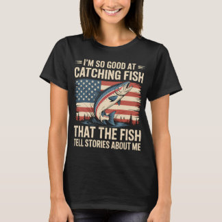 Camiseta Tão Bom em Pegar Peixes que os Peixes Contam Histó