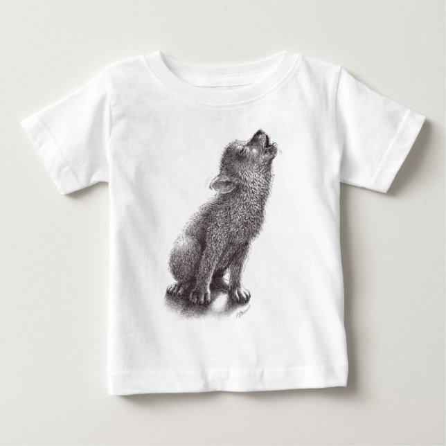 Camiseta Tão Bonito - Jovem Lobo Howling (Frente)