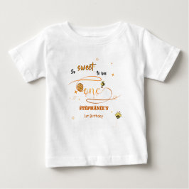 Camiseta Tão Doce Ser Abelha Um Aniversário de 1 Ano Abelha