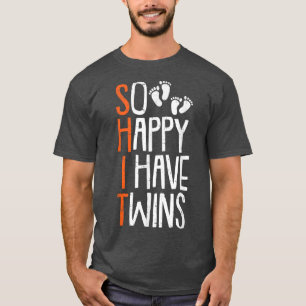 Camiseta Tão Feliz por Ter Gêmeos 