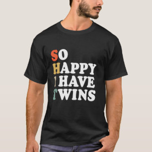 Camiseta Tão Feliz Por Ter Gêmeos Pai De Gêmeos Engraçado M
