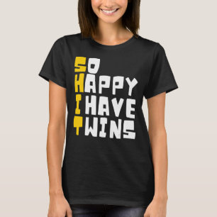 Camiseta Tão Feliz Que Eu Tenho Gêmeos Gêmeos Melhor Famíli