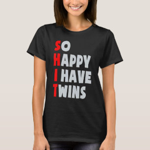 Camiseta Tão Feliz Que Tenho Gêmeos Pais