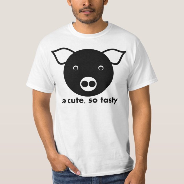 Camiseta tão fofo, tão gostoso, porco (Frente)