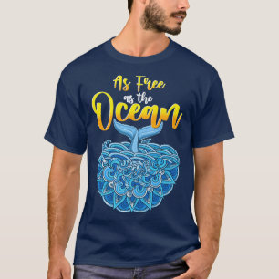 Camiseta Tão Grátis Quanto O Design De Arte De Baleia Ocean
