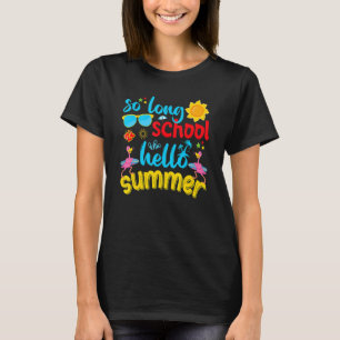 Camiseta Tão Longa Aluna Da Escola Verão Do Dia Passado