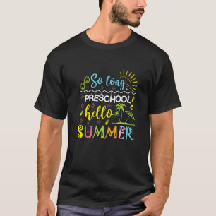 Camiseta Tão Longa Piscina De Verão Da Pré-Escola Olá No Di