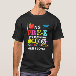 Camiseta Tão Longo Jardim de Infância Pré-K Aqui Eu Venho E