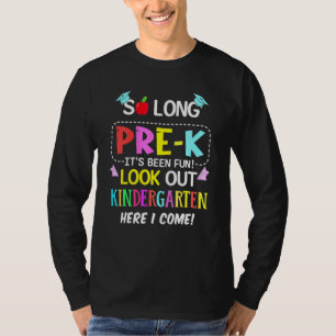 Camiseta Tão Longo Jardim de Infância Pré-K Aqui Eu Venho P