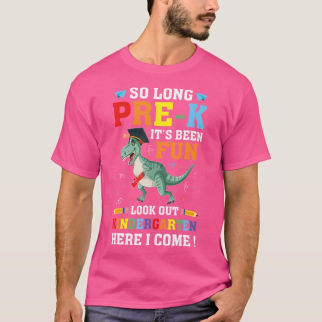 Camiseta Tão Longo Jardim de Infância Pré-K Aqui Eu Vim (Frente)