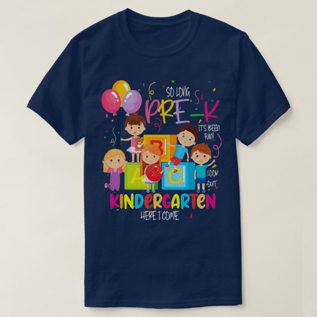 Camiseta Tão Longo Jardim de Infância Pré-K Aqui Eu Vim Gra (Frente do Design)