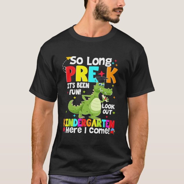 Camiseta Tão Longo Jardim Pré-K Aqui Eu Vim Dinossauro Gr (Frente)