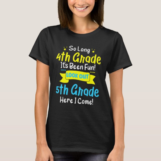 Camiseta Tão Longo Quinto Ano Aqui Eu Vim 5 Gradu Crianças  (Frente)