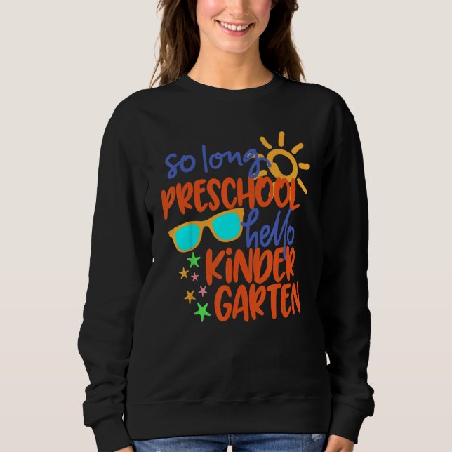 CAMISETA TÃO LONGO TREM DE PRESCHOOL HELLO KINDERGARTEN (Frente)