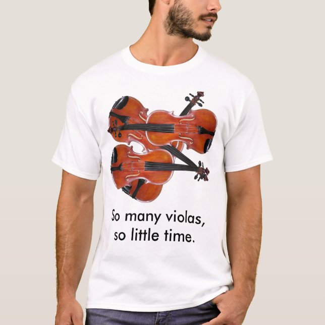 Camiseta Tão muitas violas, tão pouca hora (Frente)