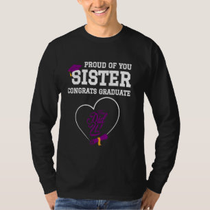 Camiseta Tão Orgulhosa, Irmã! Parabéns, Formando, Classe