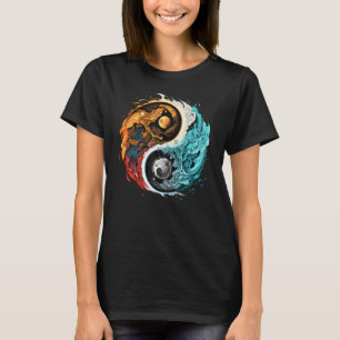 Camiseta Taoismo Colorido Yin Yang Splash em Zen Taijitu Yi
