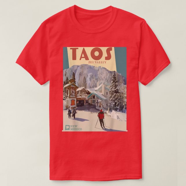 Camiseta Taos Ski Valley New Meico USA Viagem Skiing A (Frente do Design)
