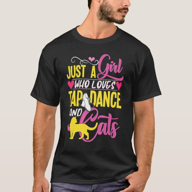 Camiseta Tap Dancer Cat Apenas Uma Rapariga (Frente)